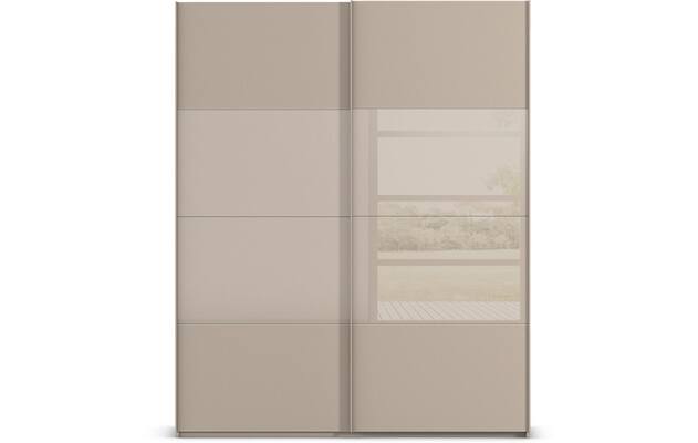 Goossens kledingkast finca combi glans mat glas bruin hoogwaardig meubelplaat - 8244428-{merk}-finca-combi-sts-bruin-schuifdeuren-01